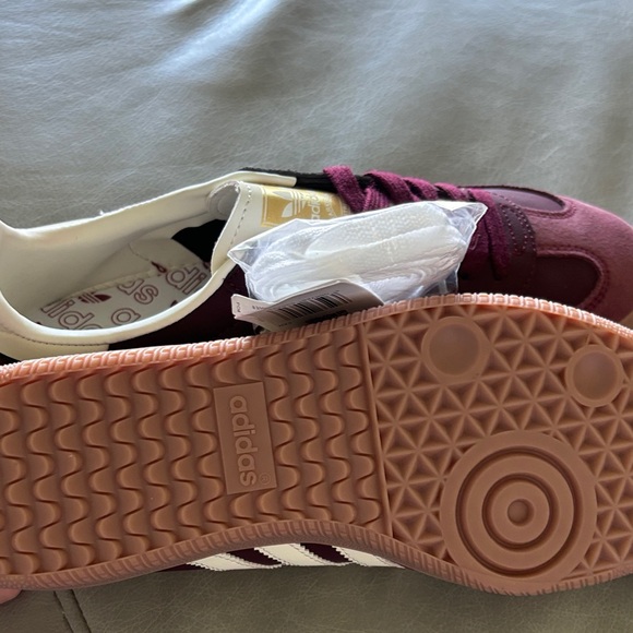 adidas Samba Maroon and White Women's Shoes - Picture 5 of 8